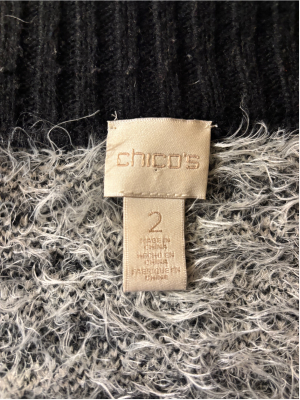 Chico's Black/White Sweater Vest - Size 2 or L - Picture 3 of 8